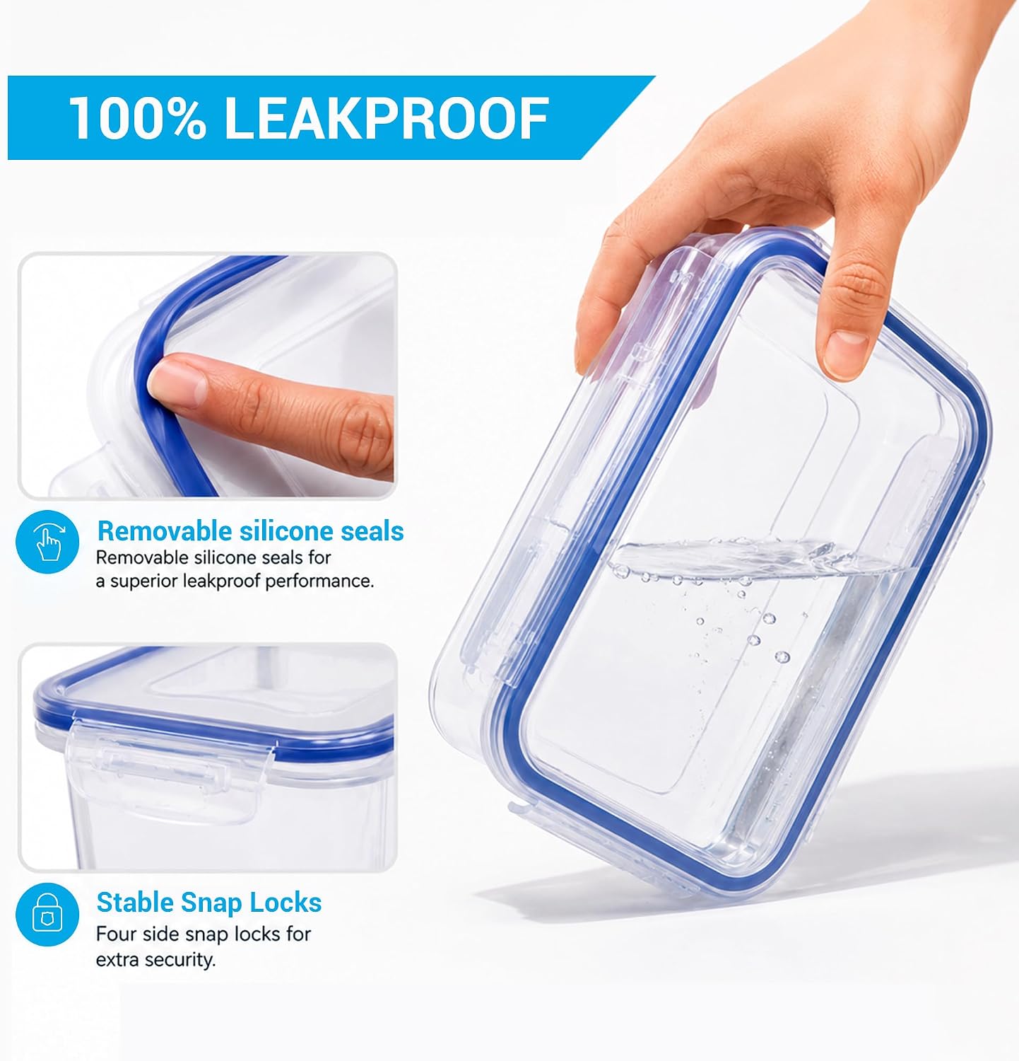 LOCK & LOCK Rectangular Food Container, Tall, 9.6-Cup, 78-Fluid Ounces