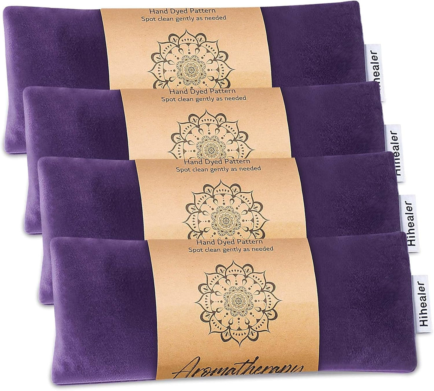 Relaxation Gifts for Women, Weighted Eye Mask for Sleeping, Yoga, Spa, Meditation, Lavender Eye Pillow Heated for Headache, Sinus & Dry Eyes Relief, Moist Heat Mask, Birthday Gifts for Mom (Purplex4)