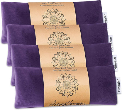 Relaxation Gifts for Women, Weighted Eye Mask for Sleeping, Yoga, Spa, Meditation, Lavender Eye Pillow Heated for Headache, Sinus & Dry Eyes Relief, Moist Heat Mask, Birthday Gifts for Mom (Purplex4)