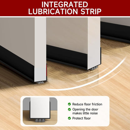 2 Pack Weather Stripping Door Seal, 36” Length Cuttable Door Draft Stopper, Strong Adhesive Door Sweep for Exterior and Interior Doors (2, White)