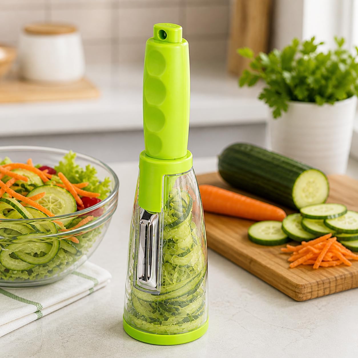 Nature+ Vegetable Peeler Fruit Peeler with Container, Stainless Steel Blade, Non-Slip Handle, Kitchen Kiwi Peeler for Apple, Potato