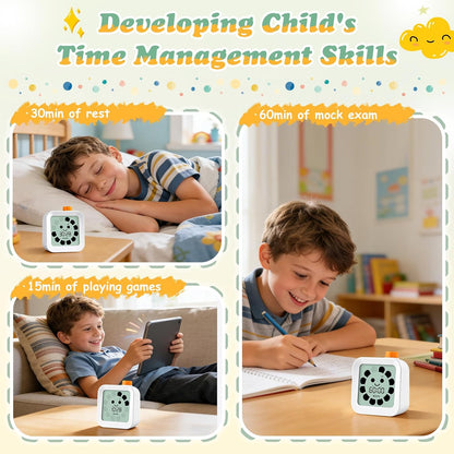 EooCoo School Supplies for Kids Visual Timer for ADHD & Autism, Digital Countdown Timer with Smiley Face-Style Visual Time Progress, Easy Time Management Tool, Classroom Learning & Home Daily Routines
