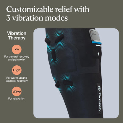 Therabody RecoveryPulse Calf - Compression and Vibration Sleeve for On The Go Relief, Reduce Soreness and Pain in Lower Legs, Increase Flexibility (Medium)