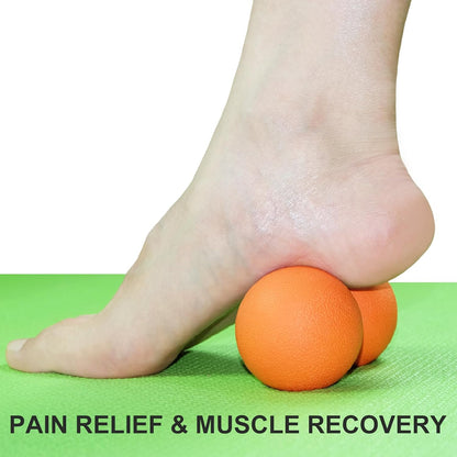 Hard Peanut Massage Ball, Double Lacrosse Massage Ball. Deep Tissue Massage Roller Mobility Ball for Physical Therapy Myofascial Release Muscle Relaxer Acupoint Massage (Blue) | Mobility Massager Tool for Deep Tissue Physical Therapy Myofascial Release