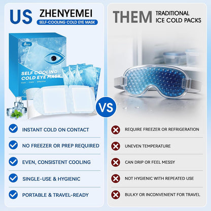 Gel Self Cooling Eye Mask, Instantly Cooling Eye Masks, 8 Pcs Travel Size