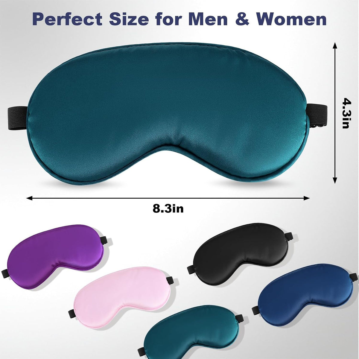 5P Silk Sleep Mask, 5-Color Eye Mask for Sleep with Adjustable Strap