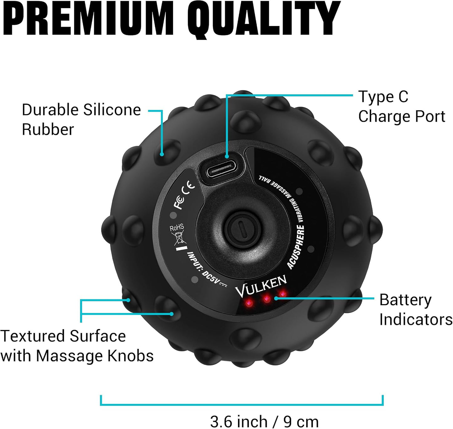 Vibrating Massage Ball for Muscle Recovery with SphereStrap – Target Hard-to-Reach Areas, Hands-Free Back Massage. 4 Speeds High Intensity Trigger Point Massage Ball.