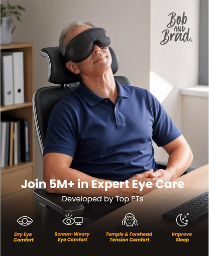 BOB AND BRAD Eye Massager with Heat and Cooling, FSA Eligible HSA Birthday Gifts for Women Men, Heated Eye Massager for Migraine, Heated Eye Mask for Dry Eye Head Tension and Stress Relief