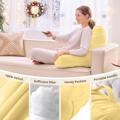 Sasttie Reading Pillows for Sitting in Bed Adult, Back Pillow Bed Sitting Up, Back-Rest Support Cushion for Sit Up on Couch, Sofa, and Floor, Dorm Essentials, Oeko-Tex Certified, Dark Grey