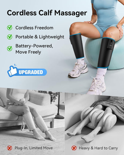 FIT KING Cordless Calf Compression Massager for Circulation and Pain Relief