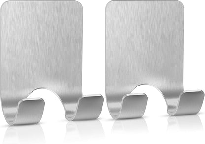 VIS'V Shower Wall Adhesive Razor Holder for His and Hers, Black, 2 Pcs | Metal Material, Compact Design, Peel and Stick, Fit for Smooth Flat Surfaces