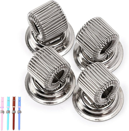 BTSKY Stainless Steel Magnetic Pen Holder Clips- Magnetic Pen Clip Holder Fit Any Size Pens Magnetic Push pins for Refrigerator Whiteboard Erase Board and Bulletion Board Map(4pcs)