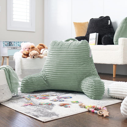 Clara Clark Reading Pillow for Bed Adult – Back Pillow for Sitting in Bed, Standard Bed Pillows for Sitting Up, Foam Chair Pillow, Sage Green Rest Pillow