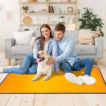 QOUBAI PVC 110V Heated Floor Mat Heater for Foot Warmer Under Desk 22 x 20 Inch Electric Heating Pad Energy Saving Carpet Pad Indoor Floor Heated Rug for Home Office Bathroom House Gray