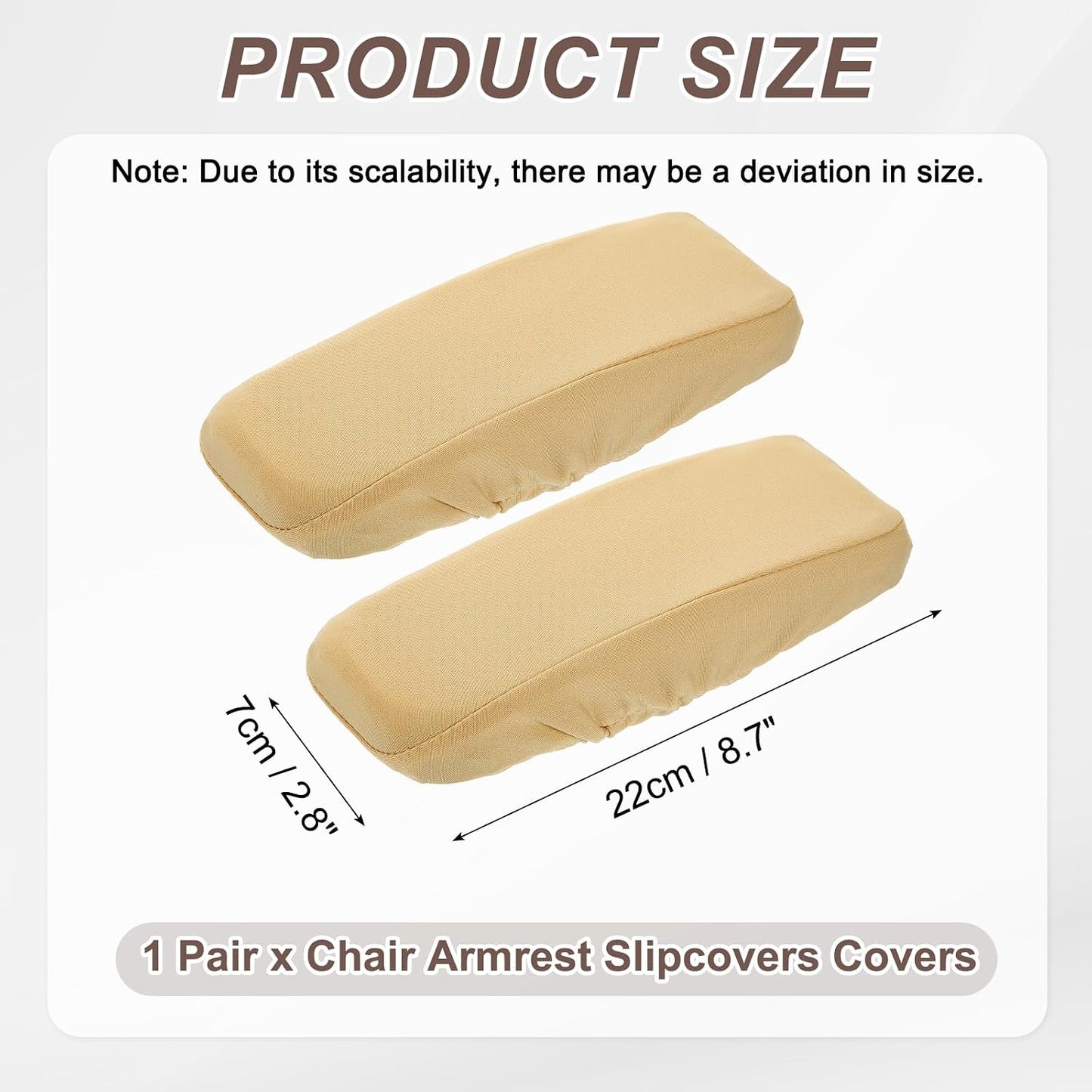 uxcell Chair Armrest Slipcovers Covers, 32 x 8cm Polyester Removable Seat Hand Rest Protector for Office Chairs Desk Chair(Dark Gray)