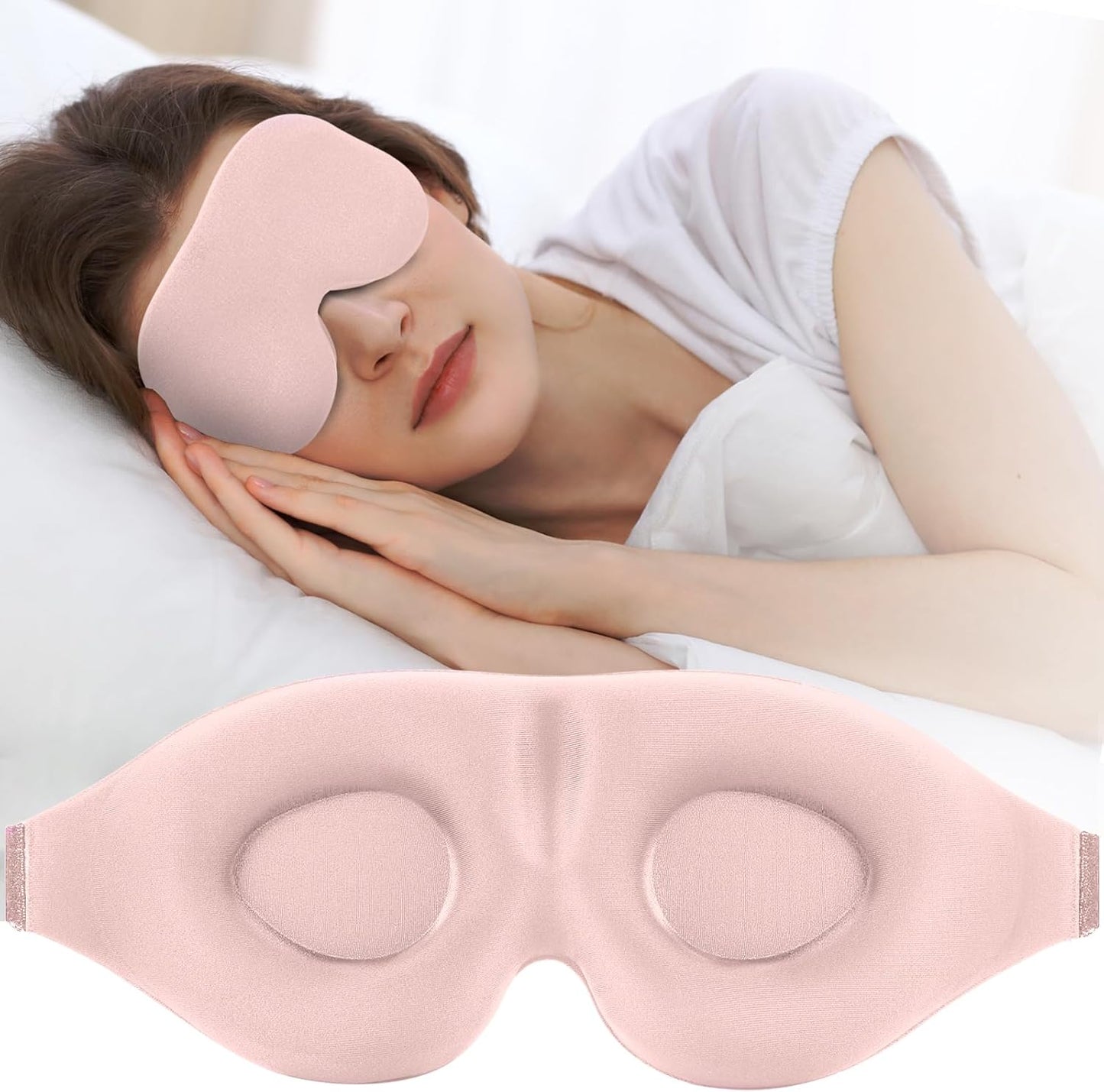 ZGGCD Sleep Mask for Side Sleeper, Light Blocking Sleeping Eye Mask for Women Men, 3D Contoured Cup Night Blindfold, Luxury Eye Cover Eyeshade with Adjustable Strap for Travel, Nap, Black