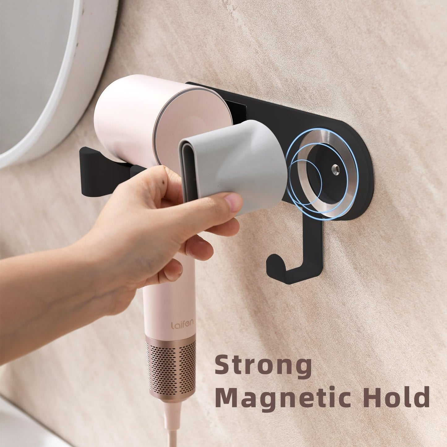 Hot Tools Organizer, Hair Tool Organizer Wall Mount Aluminum Alloy, Space-Saving Curling Iron Holder for Vanity & Bathroom with Stainless Steel Cups White CHOCHOYAH
