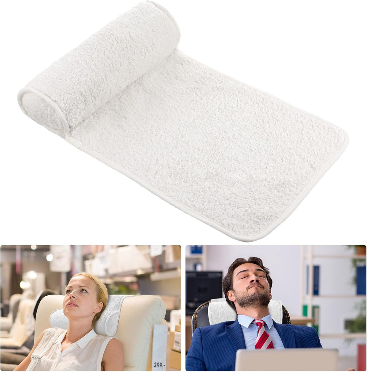 Weysat Head Neck Pillow for Recliner Chair Head Rest Roll, Gray