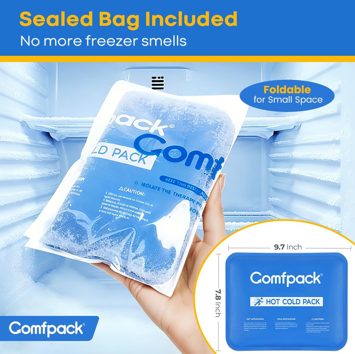 Comfpack Soft Ice Packs for Injuries Reusable, Double Side Hot Cold Therapy