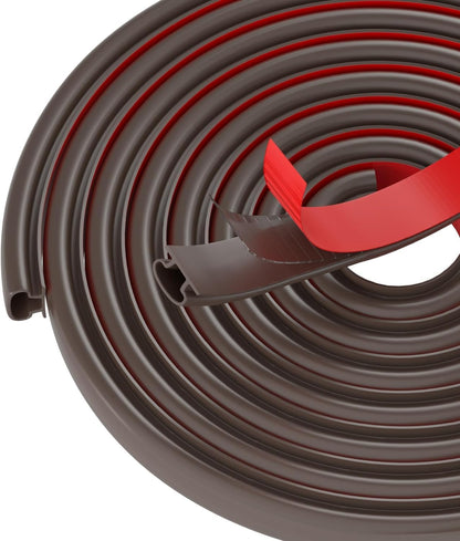 Black Rubber Weather Stripping Door Seal Strip, D Shape Door Weather Seal Strip, Self-Adhesive Soundproofing Frame Insulation Tape for Doors Frame/Window Seal,Blocks Cold Drafts Noise