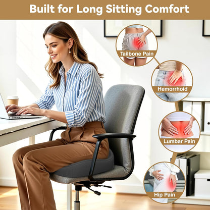 TushGuard 4-Zone Ergonomic Seat Cushion with Coccyx Cutout, Black