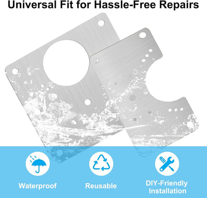 6 PCS Cabinet Hinge Repair Plate Kit | Hinge Fixing Plates with Screws, Stainless Steel, For Loose Hinges, Cupboards & Furniture