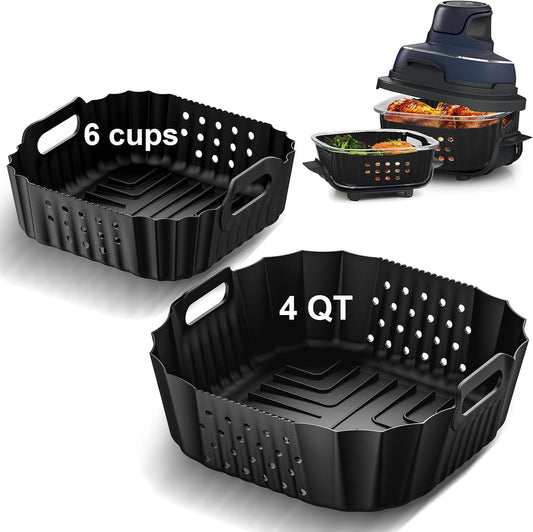 Air Fryer Silicone Liners for Ninja Crispi FN101GY/FN101SG/FN101ST Reusable