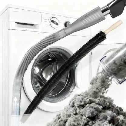 Dryer Vent Cleaner Kit - Universal Vacuum Hose Attachment & Lint Brush, Effectively Clean Clogged Dryer Ducts, Fit Most Vacuums for Dryer, Refrigerator Coils & Behind Appliances (Blue)