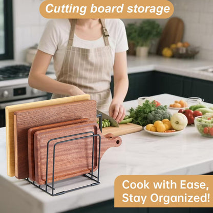 Cutting Board Organizer,Kitchen Cabinet Organizer,Divided Rack with 5 Slots for Baking Trays,Space-Saving Kitchen Storage for Cutting Boards, Cookie Sheet, Thin Pans and Baking Sheets Holder (1pcs)