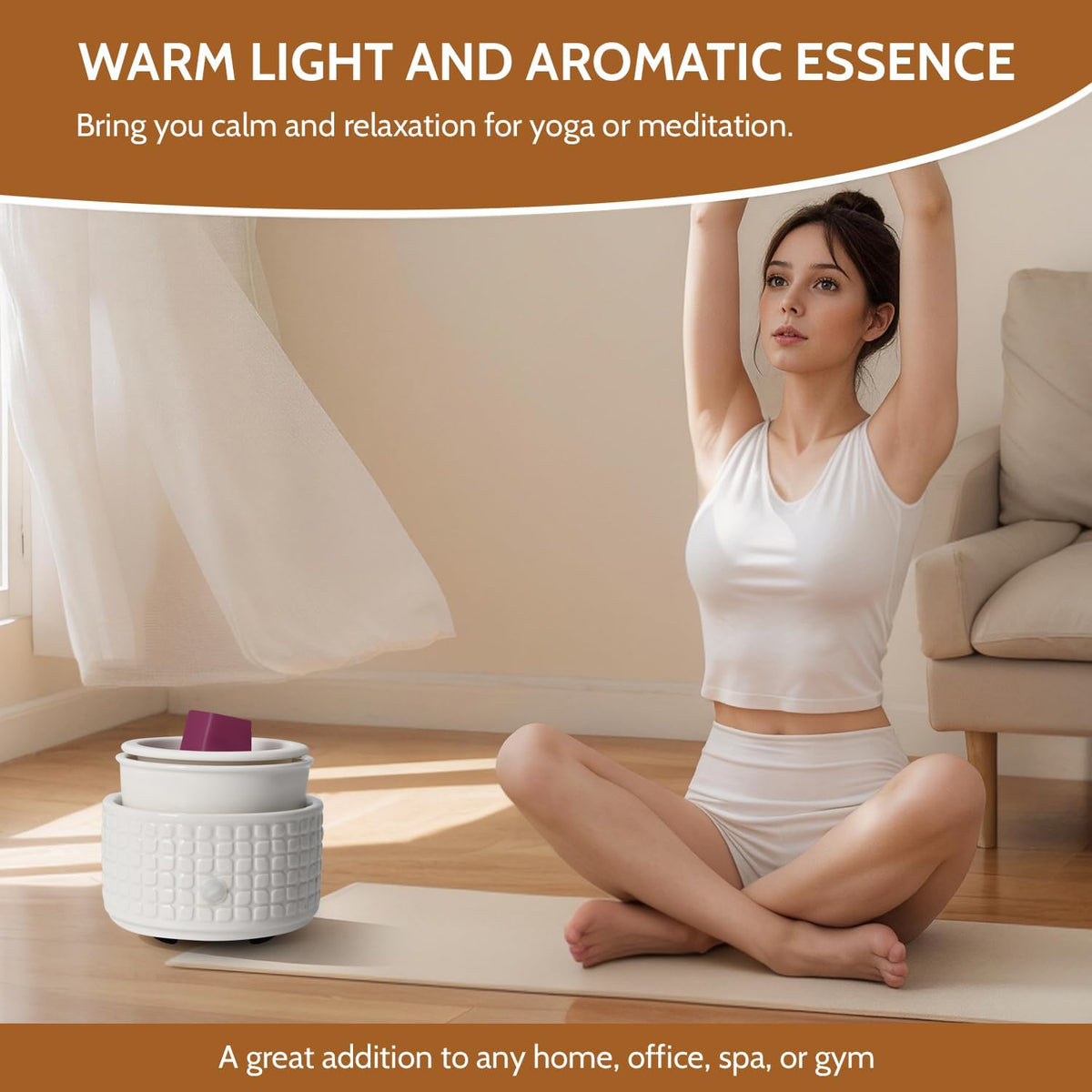 ASAWASA 2PCS Smart Candle Warmer for Large Jar, Coffee Mug Warmers, with Gravity Switch Auto Shut-On/Off, Safely and evenly Release The Aroma, Keep The Drink Warmth, Best Ideals Valentines Day Gifts