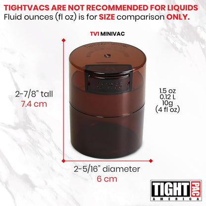 Minivac - 10g to 30 grams Airtight Multi-Use Vacuum Seal Portable Storage Container for Dry Goods, Food, and Herbs - Green Clear