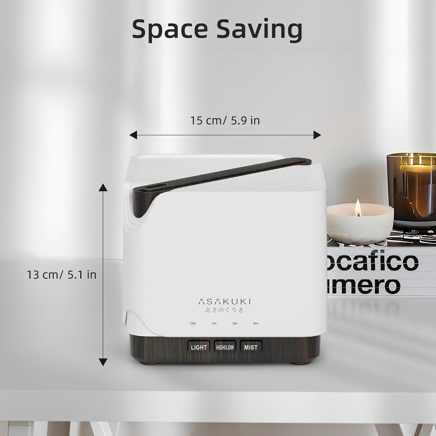 ASAKUKI Essential Oil Diffuser Smart WiFi Humidifier 700 ml | Easy Connect with Alexa and Google Home, Phone App & Voice Control, Customized Schedule Timers and LED Light