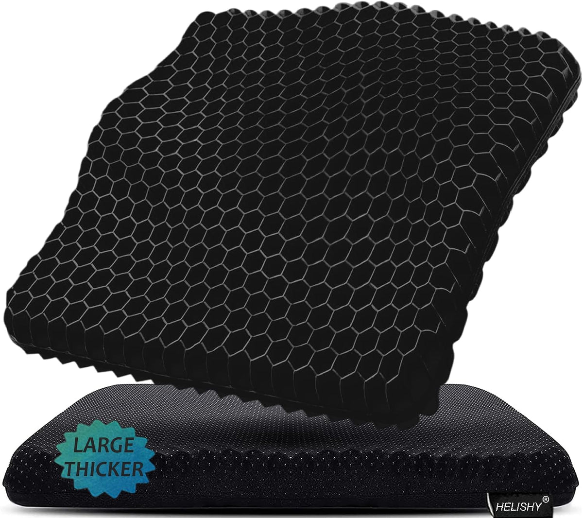 Gel Seat Cushion for Long Sitting - 1.65inch Double Thick Cooling Egg Cushion for Back, Hip, Sciatica, Coccyx, Tailbone Pain Relief - Office Chair Car Seat Cushion – Wheelchair Cushions