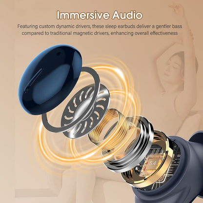 Sleep Earbuds Bluetooth 5.4, Mini Light-Weight Headphones for Side Sleepers | Features Sleep Mode & Built-in White Noise for Relaxing. 48H Battery & Clear Calls. Perfect Mini Earphones for Sound Sleep