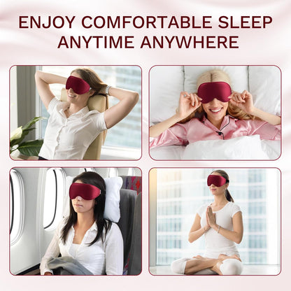 FlyCoco 99% Fully Block Out Light Eye Sleep Mask, 3D Deep Contoured Eyes Cover Zero Pressure, Long Lash Extension Eyes Mask with Adjustable Straps for Sleeping Travel Home Nap Rest Women Men (Pink)