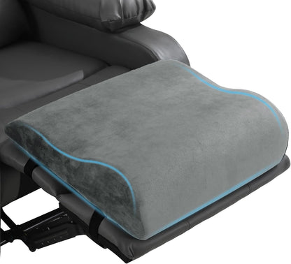 HOMBYS Extra Large Recliner Leg Pillow, Memory Foam Foot Rest Cushion Wave Shape Recliner Footrest Extender, Multi Purpose Back & Lumbar Support Pillow for Recliner, Bed, Sofa Couch,Grey