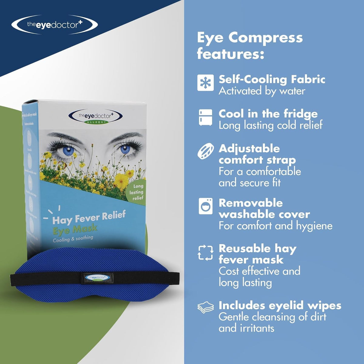 The Eye Doctor Hot Compress for Eye - Helps Dry Eye & Blepharitis - Reusable Eye Mask - Heated Eye Mask for Dry Eyes - Warm Compress for Dry Eyes - Heated Eye Mask for Stye