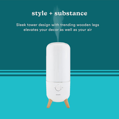Homedics Ultrasonic Humidifier, Bedrooms and Home Offices, 0.97-Gallon Tank