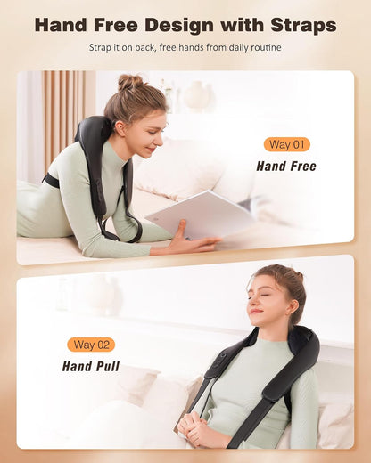 Cordless Neck and Shoulder Massager for Pain Relief Deep Tissue with Heat