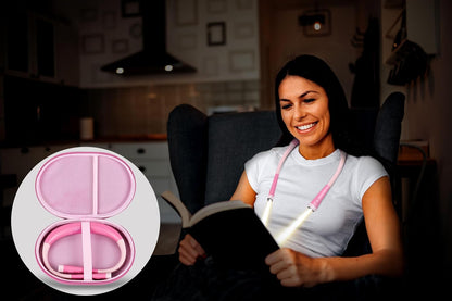 Case Compatible with Glocusent/for Gritin/for Vekkia/for EastPin/for enclize LED Neck Reading Light，USB Rechargeable Personal Light Storage Box (Case Only) (Pink)