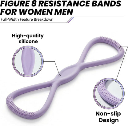 Figure 8 Resistance Band, Figure 8 Resistance Bands for Women Men,Resistance Band Figure for Working Out, Non-Slip Handles, Home Gym, Yoga & Physical Therapy