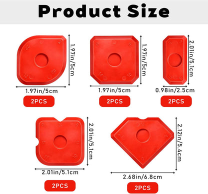 10 Pcs Silicone Caulking Tool Set Sealant Finishing Tool Caulking Kit Sealant Grout Tools Caulk Remover Tools Multi-Edge Sealants Applicator Portable Sealants Scraper