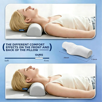 Cervical Neck Roll Pillow for Neck Pain Relief, High-Density Memory Foam Sleeping Decompression Support, Shoulder Relaxer & Neck Bolster (Adult Size)