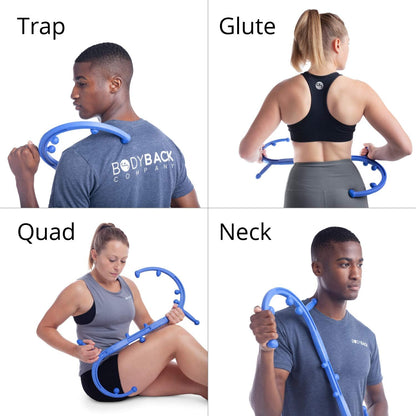 Body Back Buddy Classic Back Massager & Neck Massager for Pain Relief, Blue | USA Made Dual Massage Hooks For Back, Shoulder, And Neck, Muscle Knot Remover For Trigger Point Therapy And Full Body Relief
