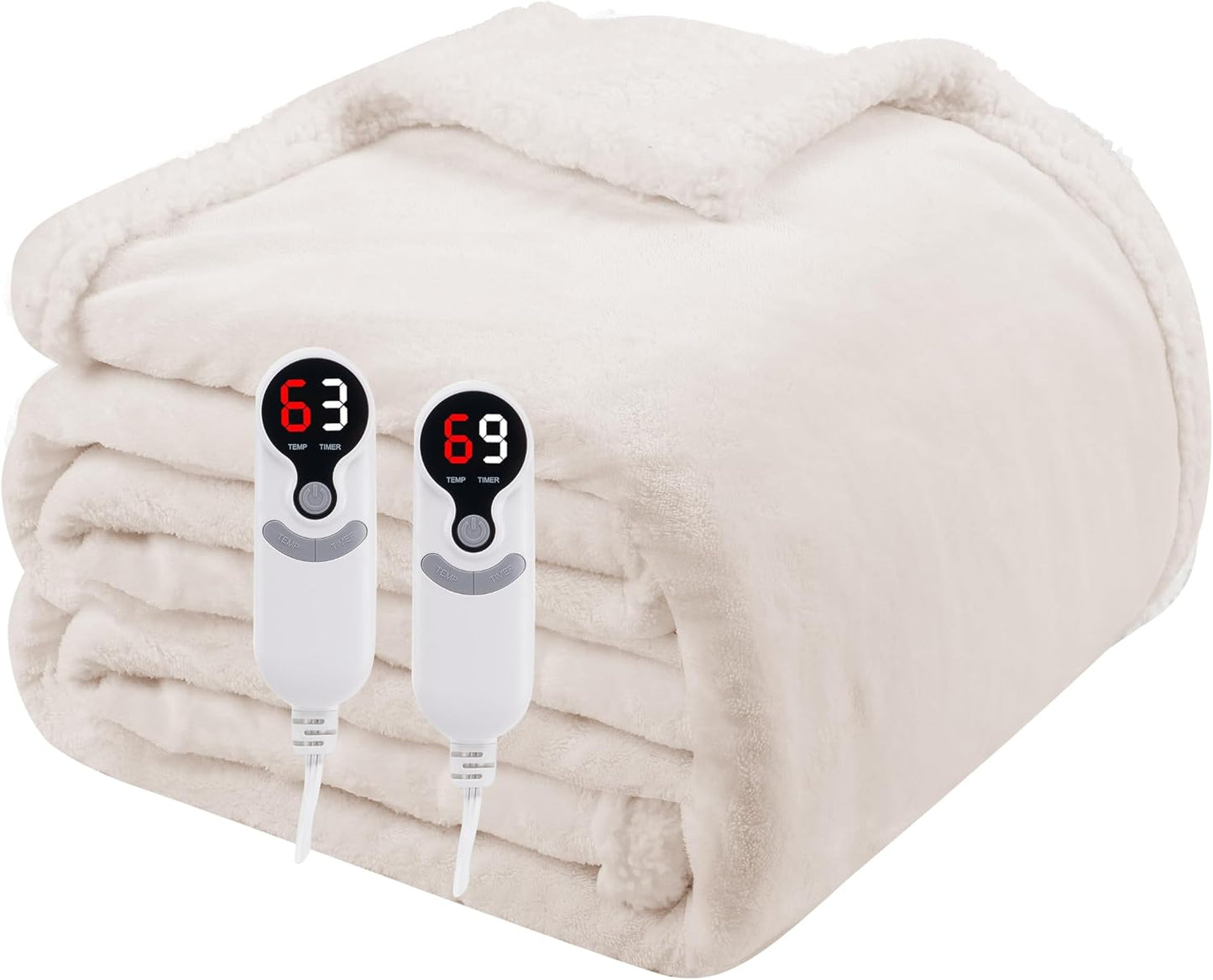 Soypipo Electric Heated Throw Blanket 50"x60", Faux Fur Plush with 4 Heat Settings & 2/4/8/10H Auto Shut-Off, Overheat Protection, Machine Washable, for Office & Chair, Dark Grey