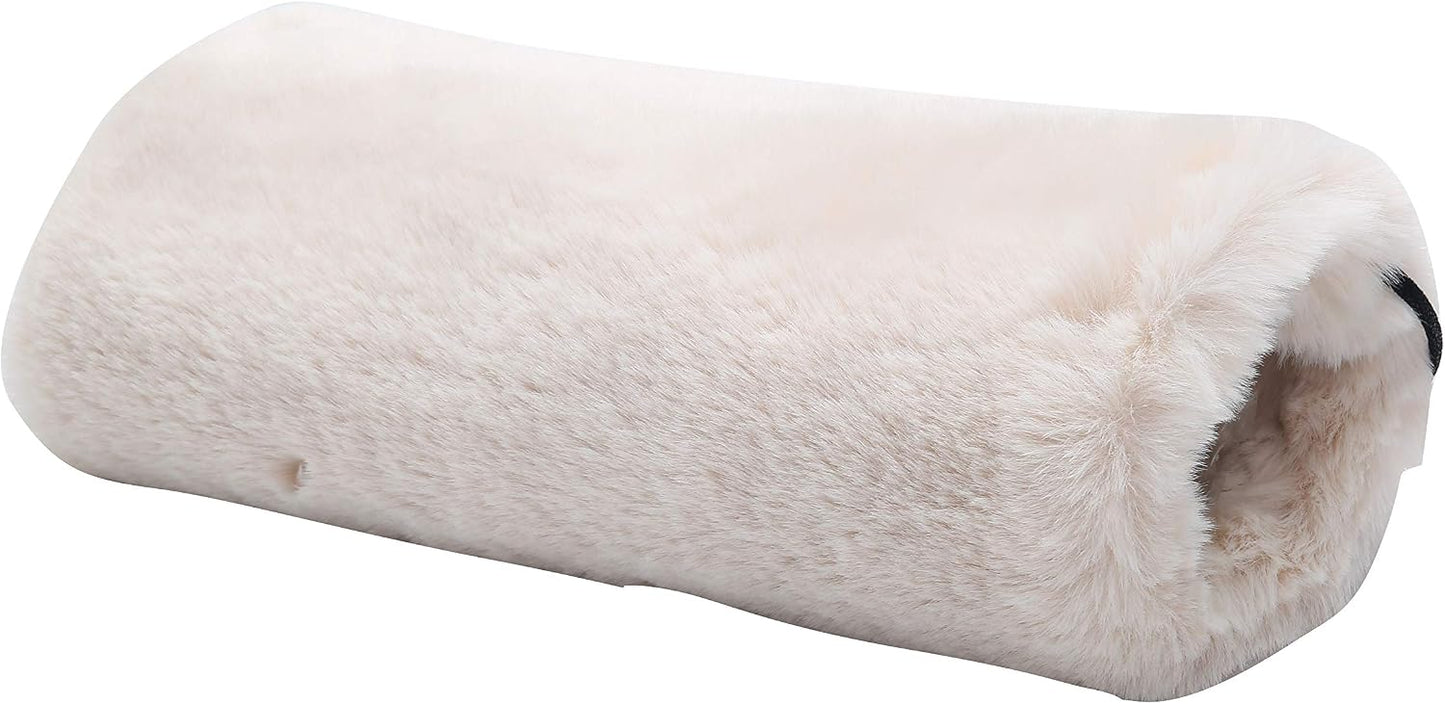 Faux Fur Hand Muff for Women Winter Hand Warm Warmer with PU Leather Strap
