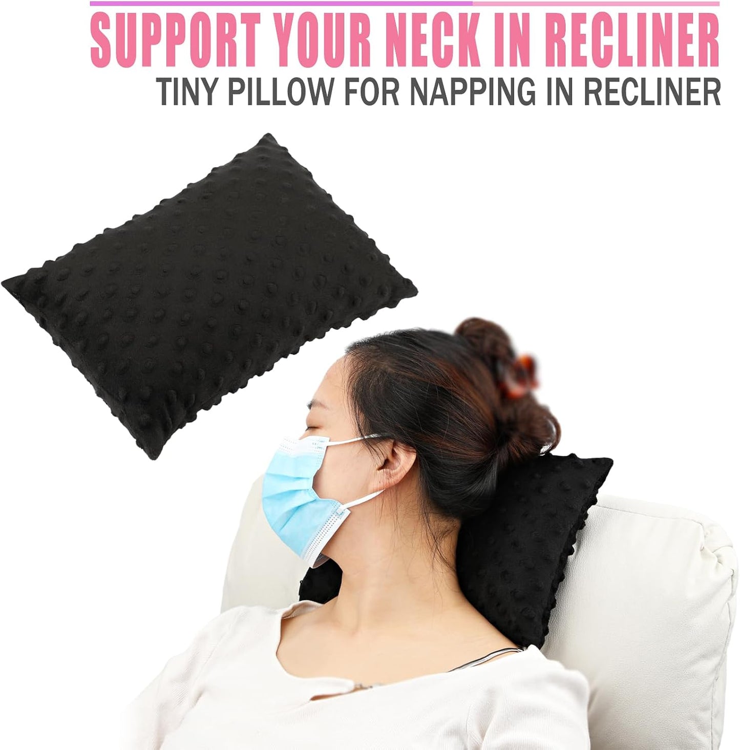 Small Knee Pillow for Side Sleepers, Soft Leg Pillows Relief from Knees, Sciatica, Hips, Joints Between Legs, Back Pain When Side Sleeping, Leg Alignment Knee Support Pillow, Minky Dot Black