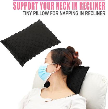 Small Knee Pillow for Side Sleepers, Soft Leg Pillows Relief from Knees, Sciatica, Hips, Joints Between Legs, Back Pain When Side Sleeping, Leg Alignment Knee Support Pillow, Minky Dot Black
