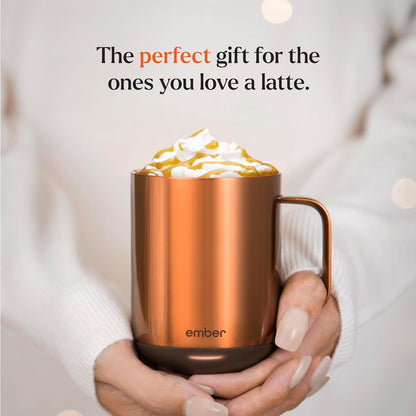 Ember Temperature Control 14oz Smart Mug 2, App-Controlled and Rechargeable Heated Coffee Cup Warmer with Intelligent LED Display, Sage Green.