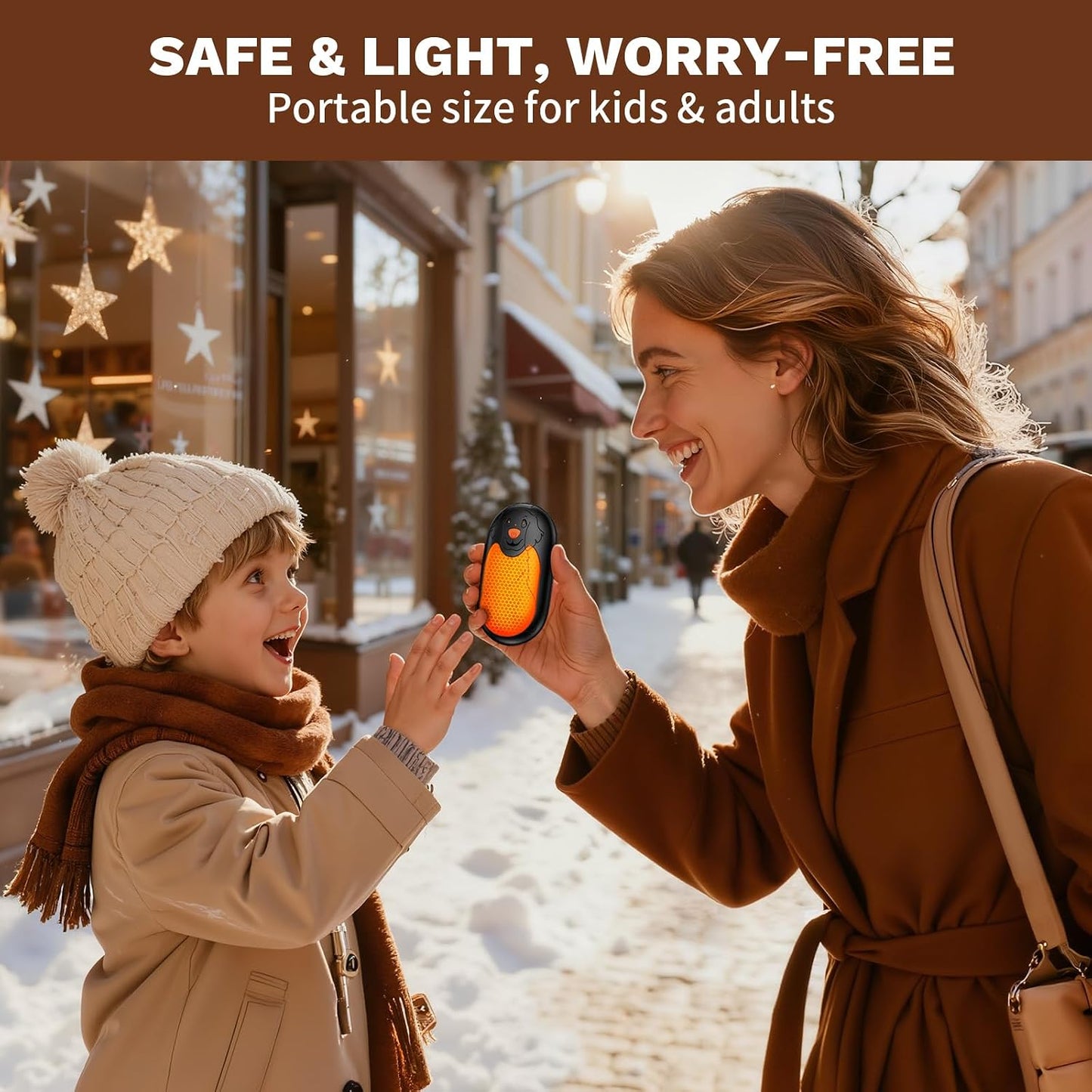 Hand Warmers Rechargeable 2 Pack, Magnetic Electric Handwarmer, 3-Level Steady Temperature, Up to 24 Hours Heating for Christmas Birthday Gifts, Hunting Essentials